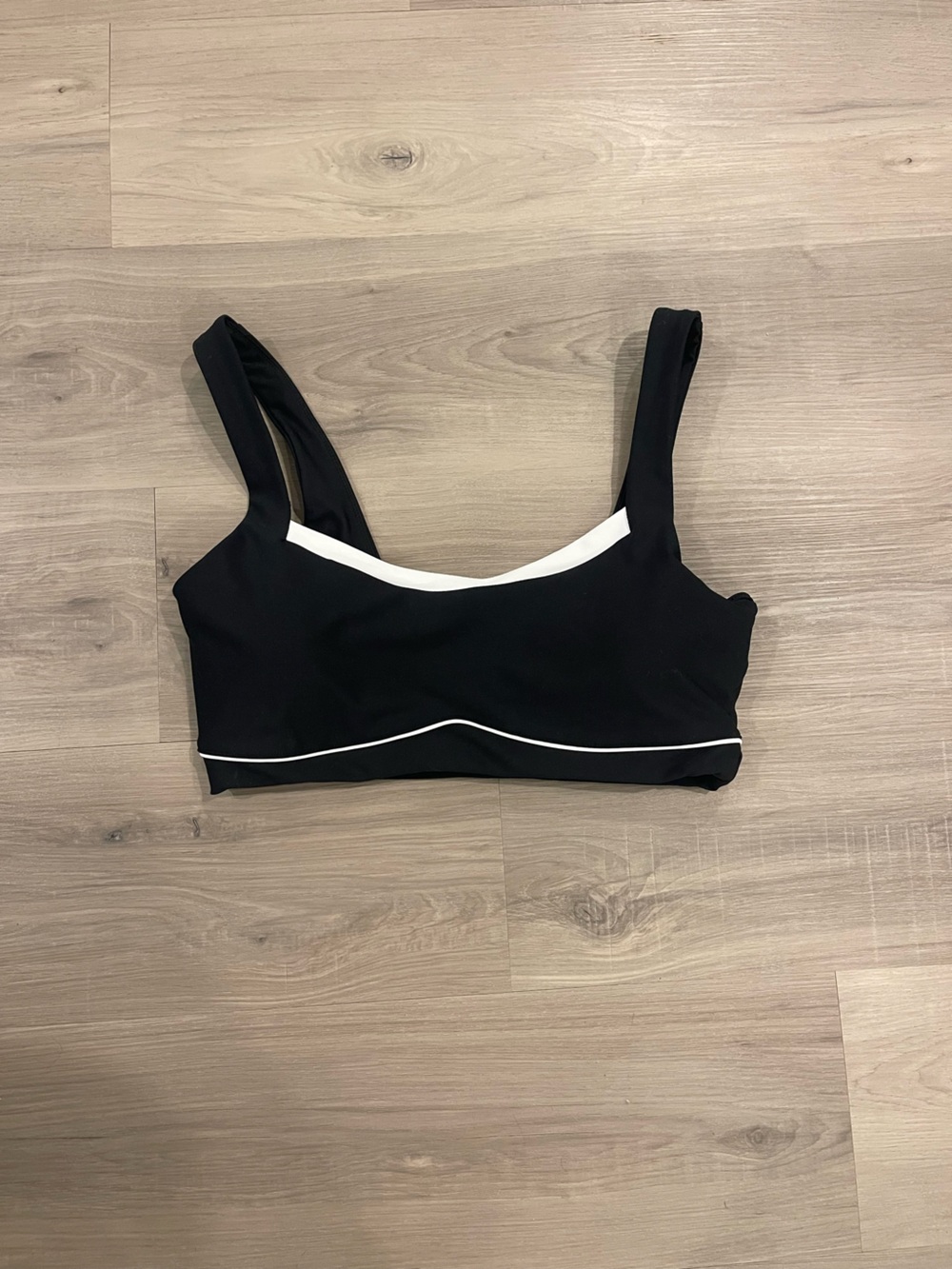Abercrombie & Fitch Black Sports Bra with White Accents